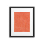 Orange Geometric Drawing Digital Linocut Framed Art Print Gallery Image 5