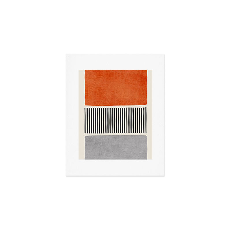 Orange Gray Black Modern Minimalism Artwork Art Print Gallery Image 1
