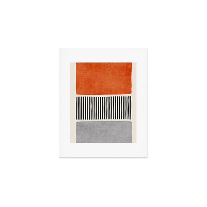 Orange Gray Black Modern Minimalism Artwork Art Print Gallery Image 1