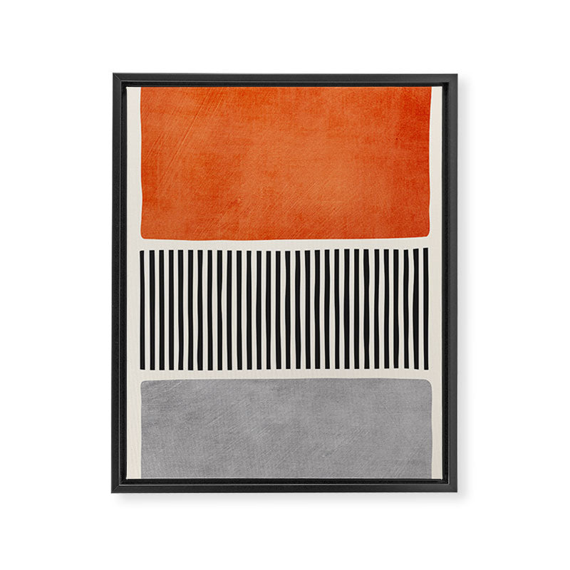 Orange Gray Black Modern Minimalism Artwork Framed Canvas Print Gallery Image 6