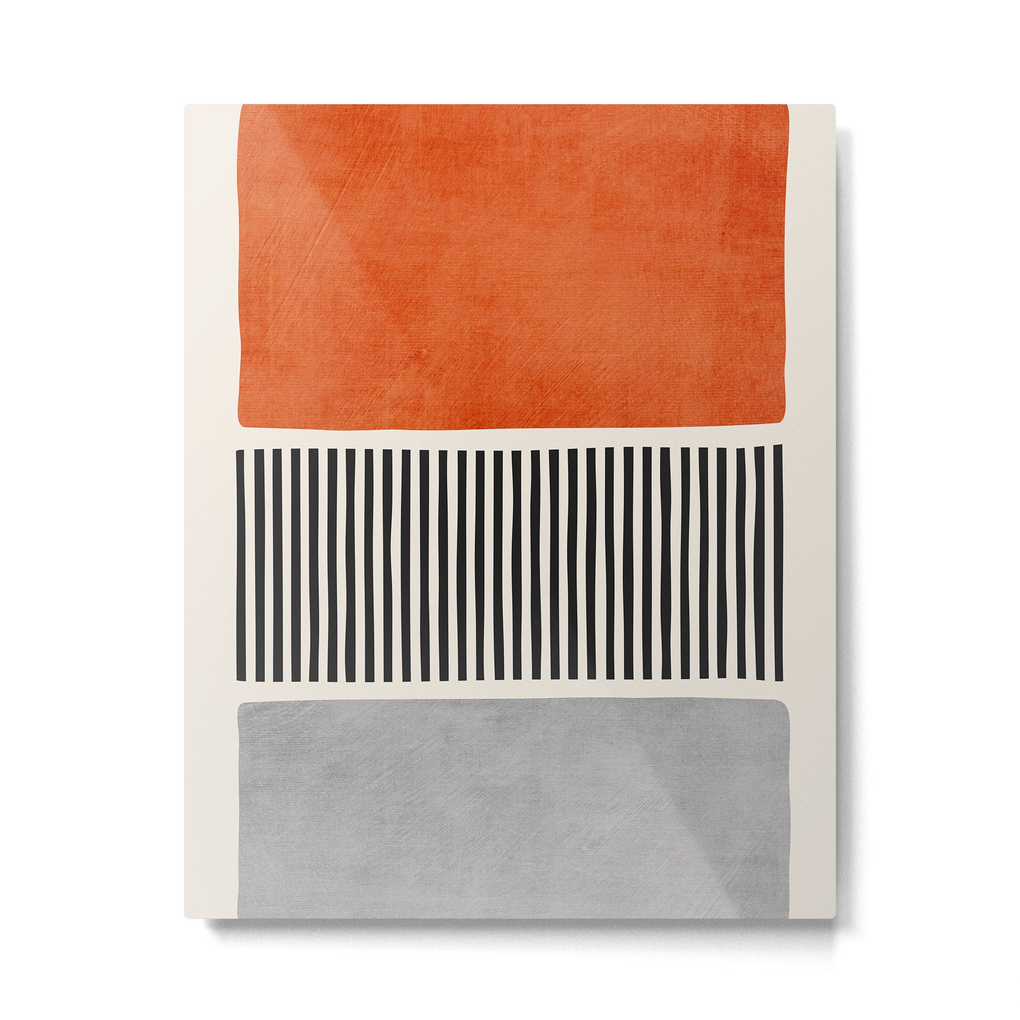 Orange Gray Black Modern Minimalism Artwork Metal Print Gallery Image 4