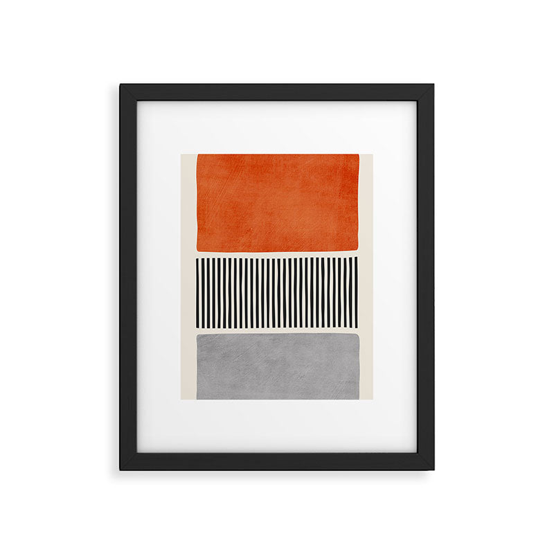 Orange Gray Black Modern Minimalism Artwork Framed Art Print Gallery Image 5