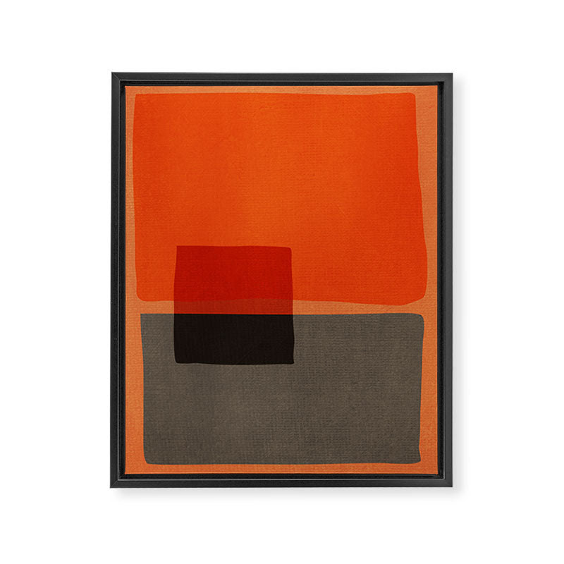 Orange Gray Red Minimalist Abstract Art Framed Canvas Print Gallery Image 8