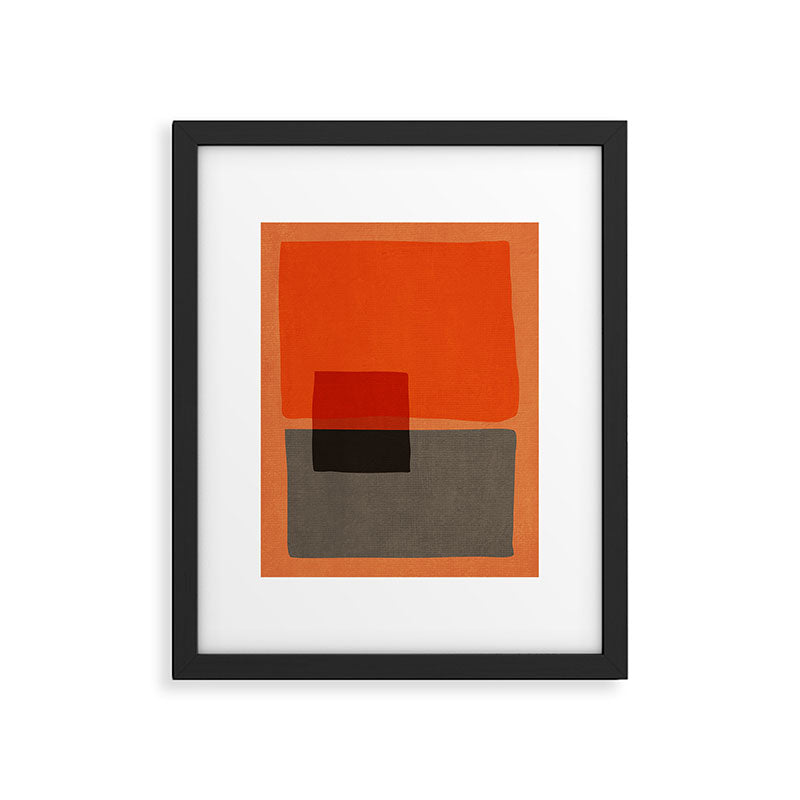 Orange Gray Red Minimalist Abstract Art Framed Art Print Gallery Image 6
