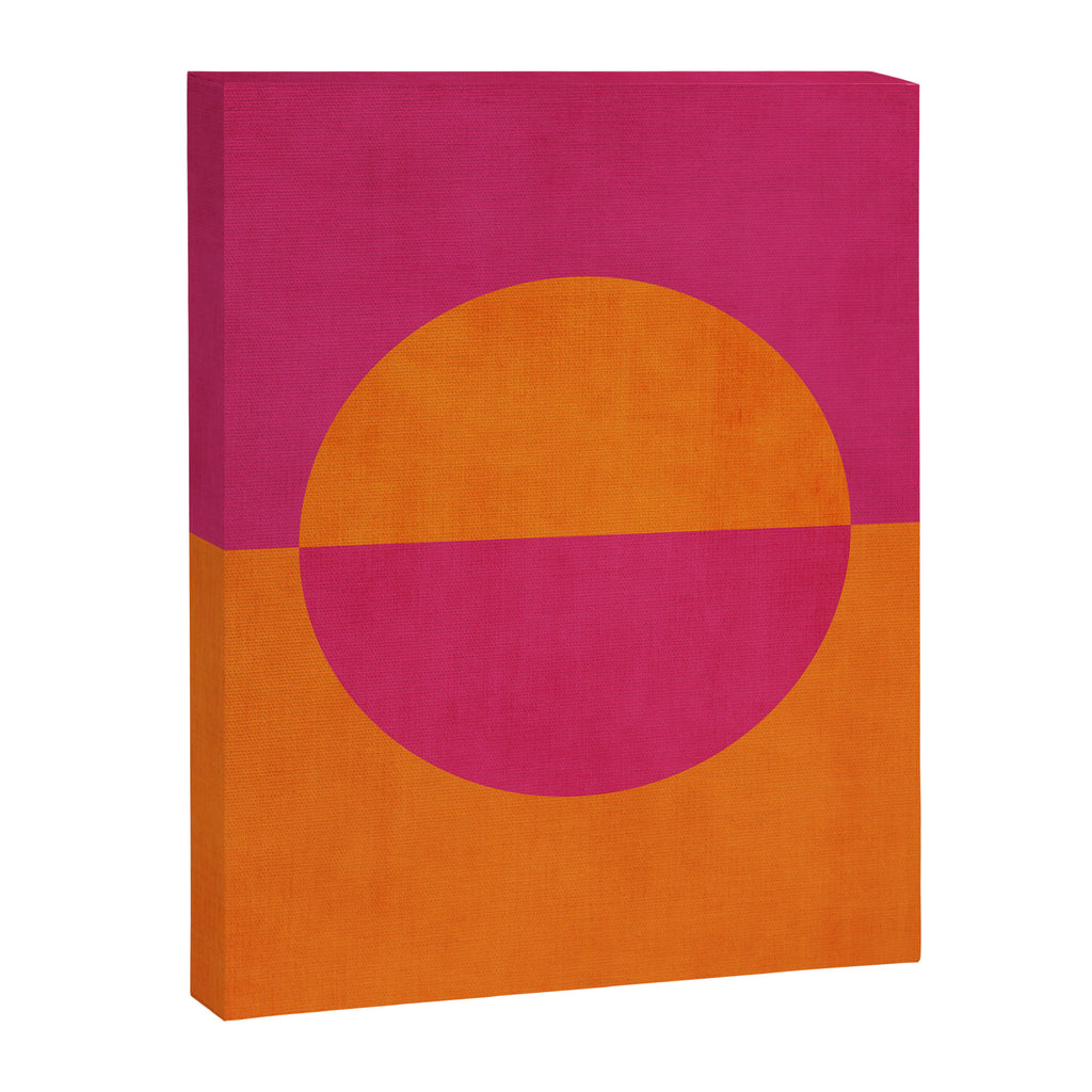 Orange Hot Pink Modern Circle Abstract Geometric Art Canvas Print Gallery Image 6