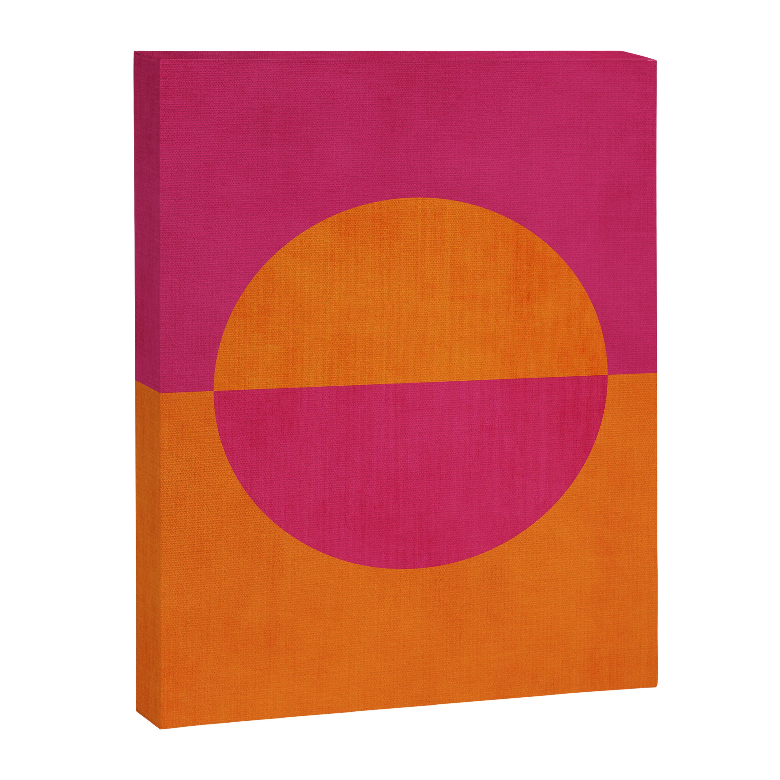 Orange Hot Pink Modern Circle Abstract Geometric Art Canvas Print Gallery Image 6