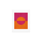 Orange Hot Pink Modern Circle Abstract Geometric Art Art Print Gallery Image 1