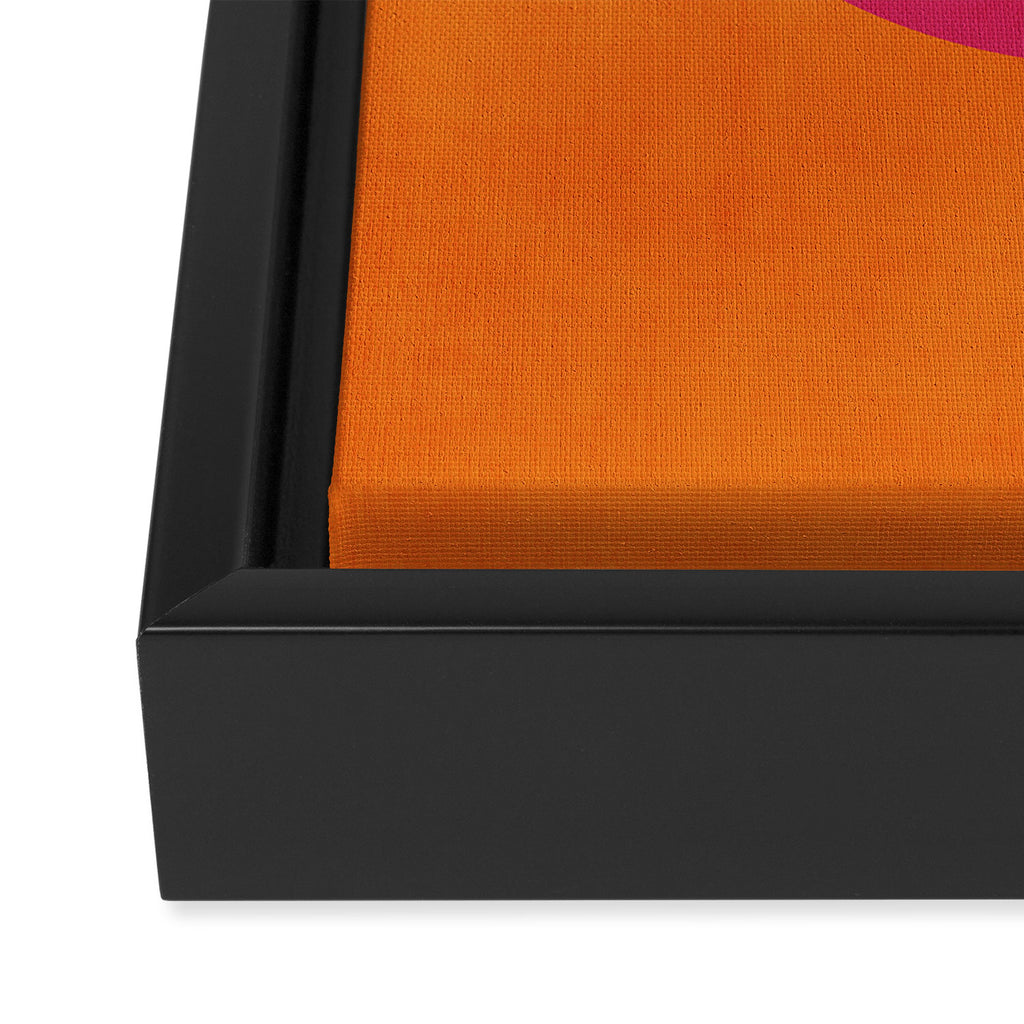 Orange Hot Pink Modern Circle Abstract Geometric Art Framed Canvas Print Gallery Image 3