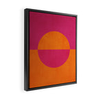 Orange Hot Pink Modern Circle Abstract Geometric Art Framed Canvas Print Gallery Image 2