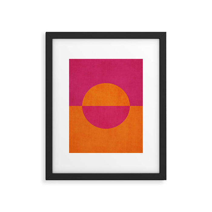 Orange Hot Pink Modern Circle Abstract Geometric Art Framed Art Print Gallery Image 1