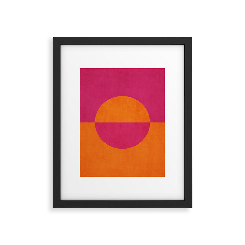 Orange Hot Pink Modern Circle Abstract Geometric Art Framed Art Print Gallery Image 5