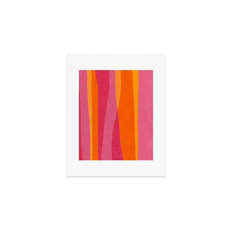 Orange Hot Pink Yellow Bright Modern Artwork Art Print Gallery Image 1