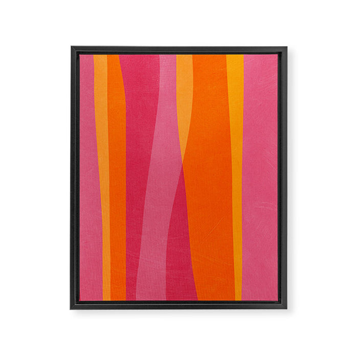 Orange Hot Pink Yellow Bright Modern Artwork Framed Canvas Print Gallery Image 1
