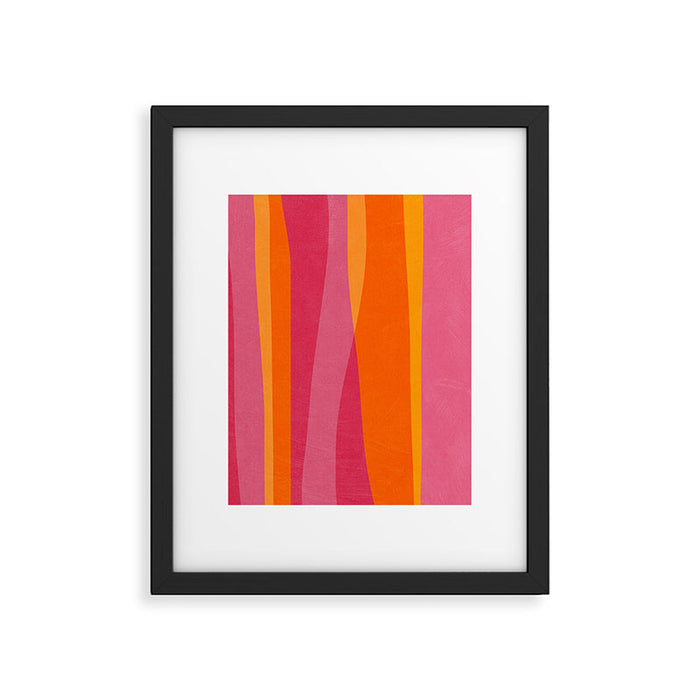 Orange Hot Pink Yellow Bright Modern Artwork Framed Art Print Gallery Image 1