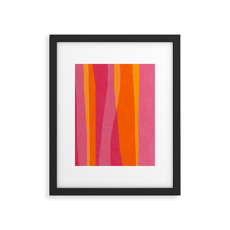 Orange Hot Pink Yellow Bright Modern Artwork Framed Art Print Gallery Image 5
