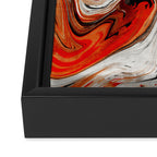 Orange Marble-Like Art Liquid Swirl Framed Canvas Print Gallery Image 3