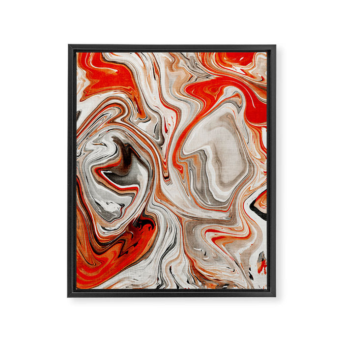 Orange Marble-Like Art Liquid Swirl Framed Canvas Print Gallery Image 1