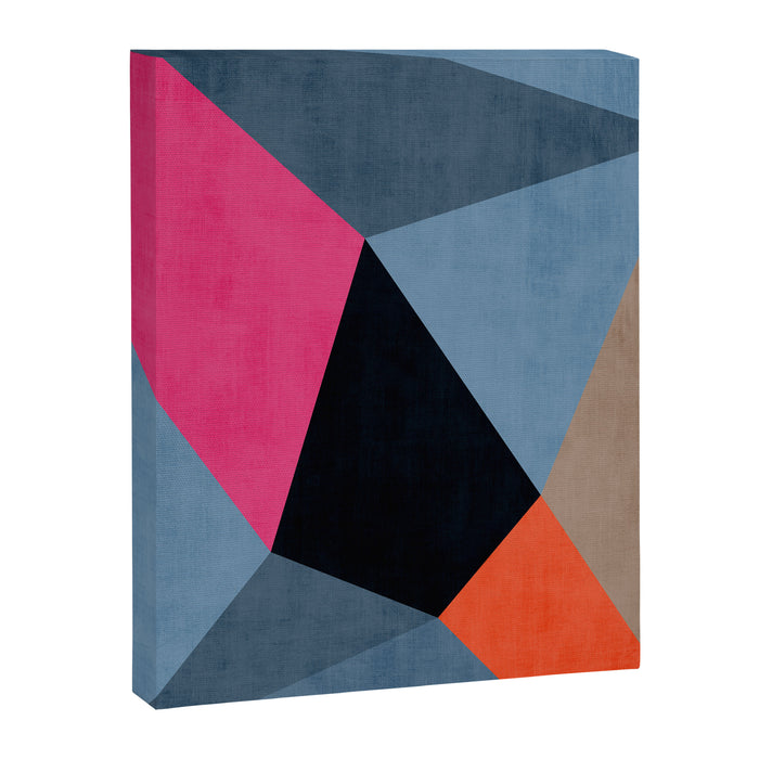 Orange Pink Fuchsia Black Geometric Abstract I Canvas Print Gallery Image 1
