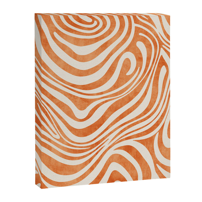 Orange Swirl Abstract Artwork Canvas Print Gallery Image 1
