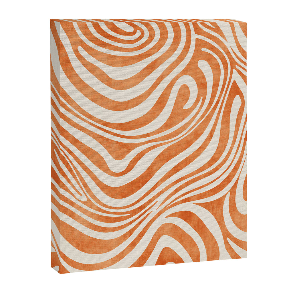 Orange Swirl Abstract Artwork Canvas Print Gallery Image 6