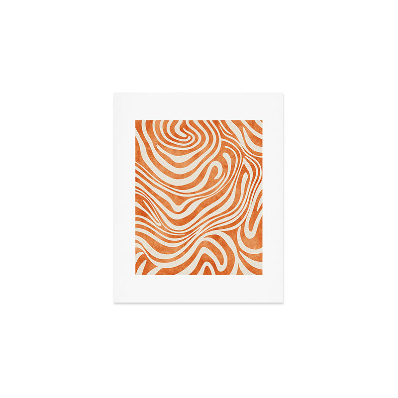 Orange Swirl Abstract Artwork Art Print Gallery Image 1