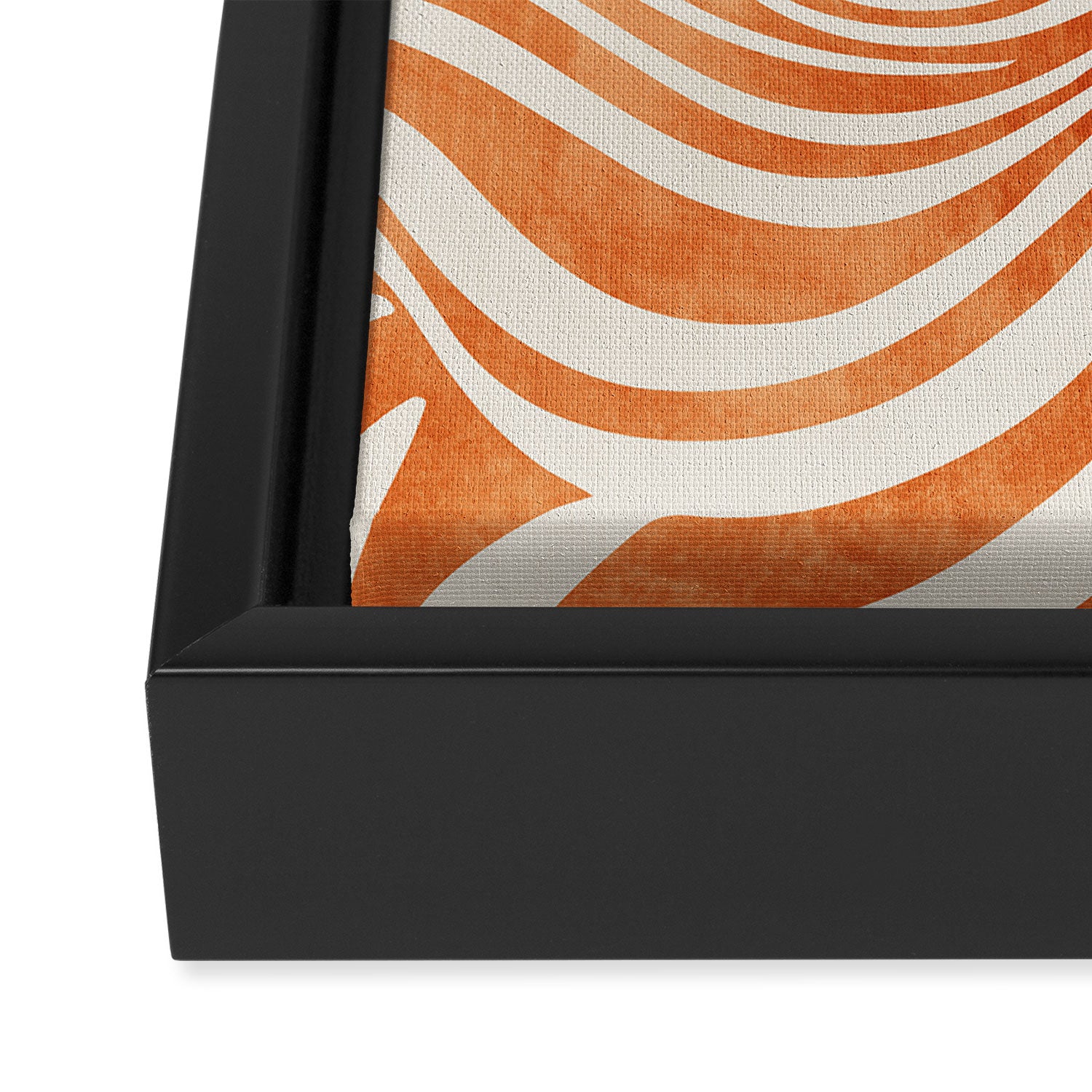 Orange Swirl Abstract Artwork Framed Canvas Print Gallery Image 3