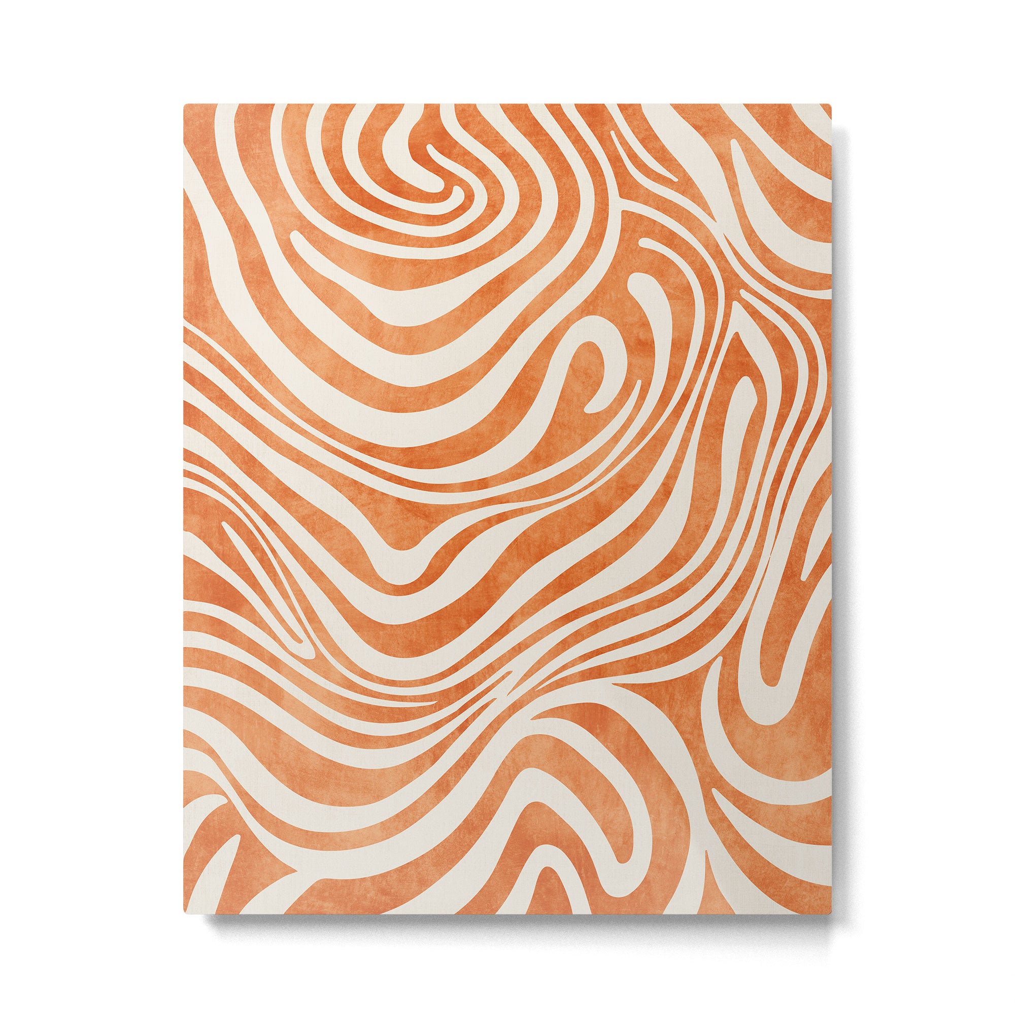Orange Swirl Abstract Artwork Metal Print Gallery Image 4