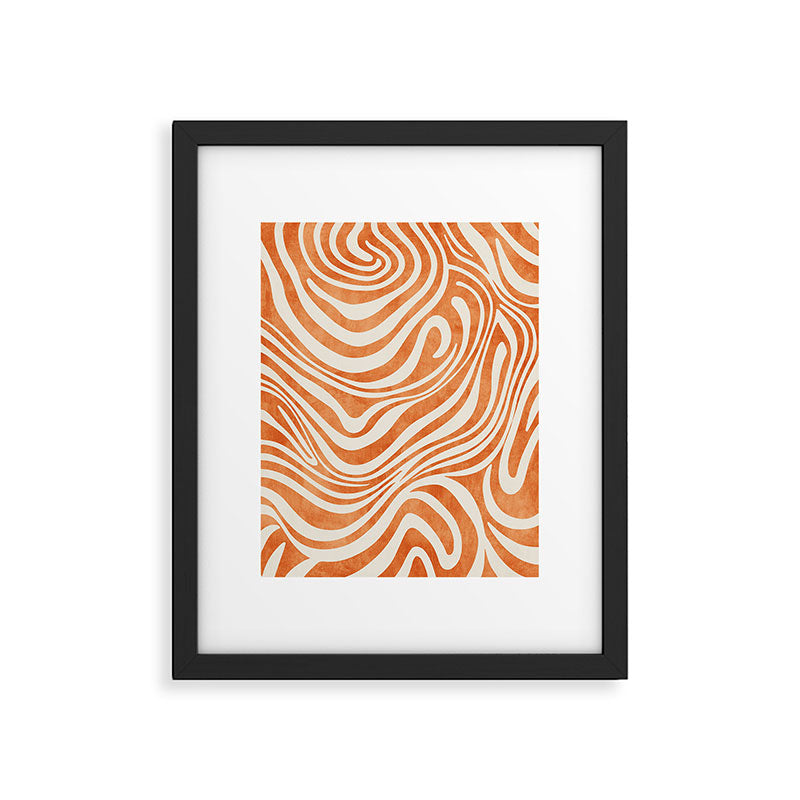 Orange Swirl Abstract Artwork Framed Art Print Gallery Image 5