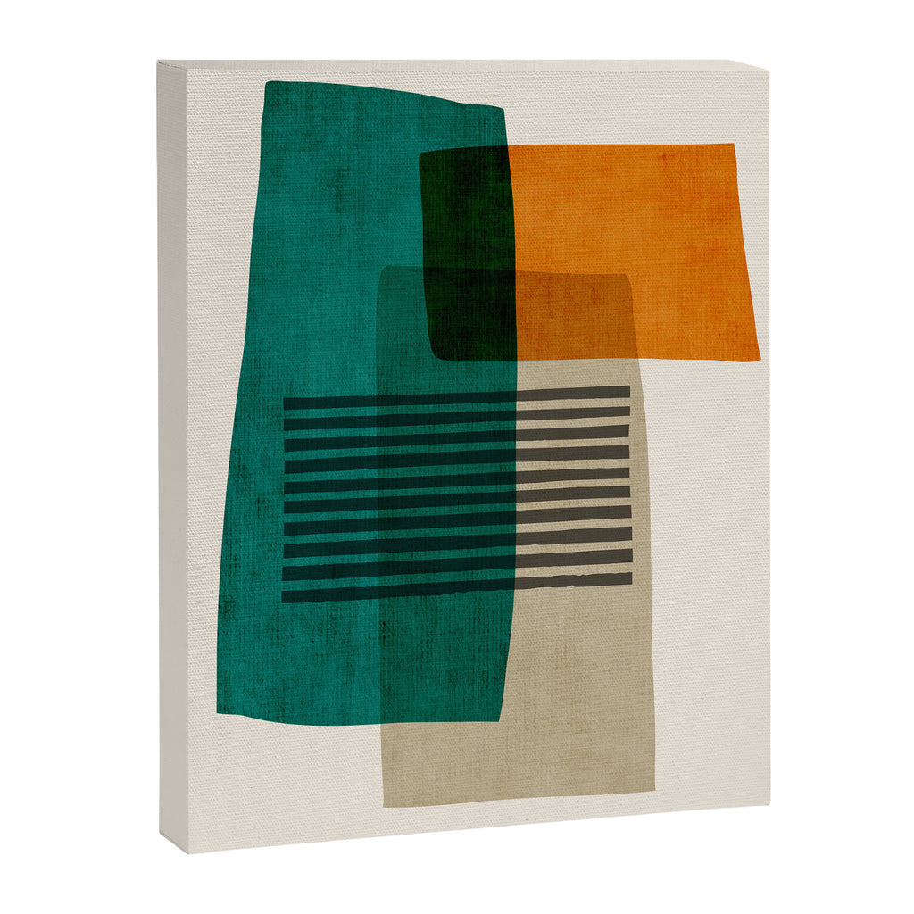 Orange Teal Green Modern Abstract Artwork Canvas Print Gallery Image 6