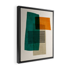 Orange Teal Green Modern Abstract Artwork Framed Canvas Print Gallery Image 2