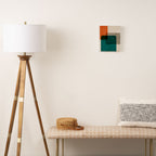 Orange Teal MCM Modern Minimalism Artwork Canvas Print Gallery Image 2