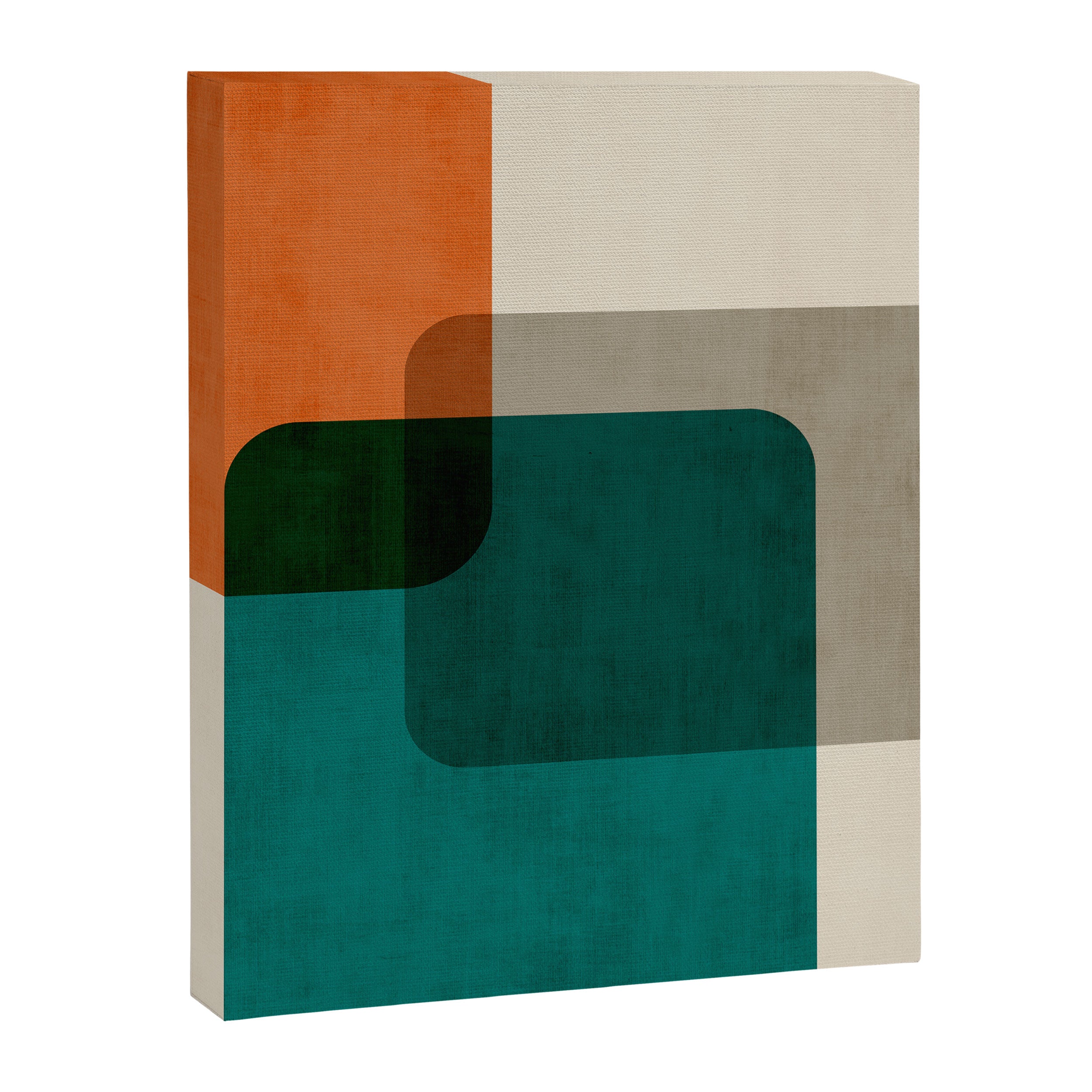 Orange Teal MCM Modern Minimalism Artwork Canvas Print Gallery Image 6