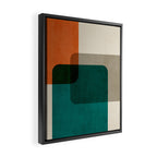 Orange Teal MCM Modern Minimalism Artwork Framed Canvas Print Gallery Image 2
