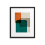 Orange Teal MCM Modern Minimalism Artwork Framed Art Print Gallery Image 5