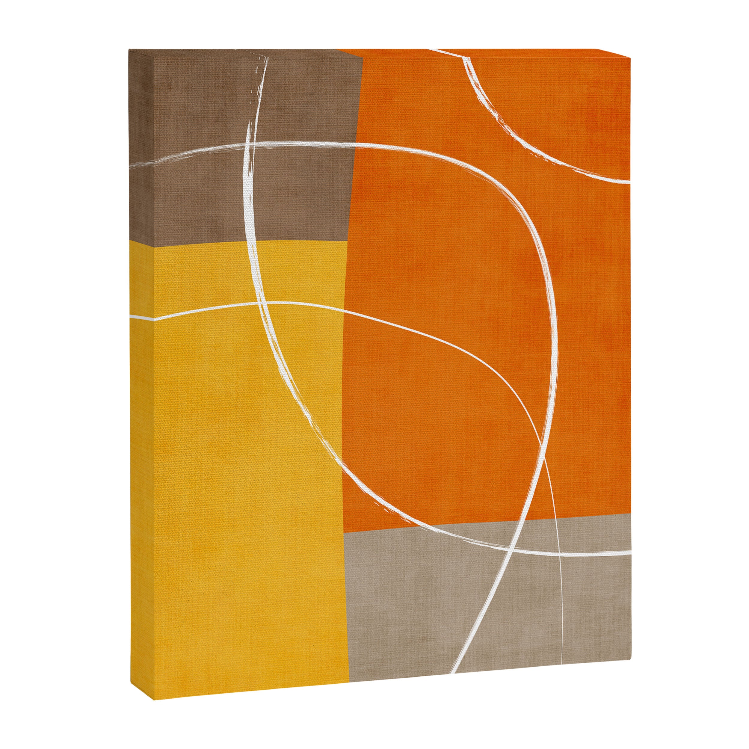 Orange Yellow Brown Artwork Canvas Print Gallery Image 6