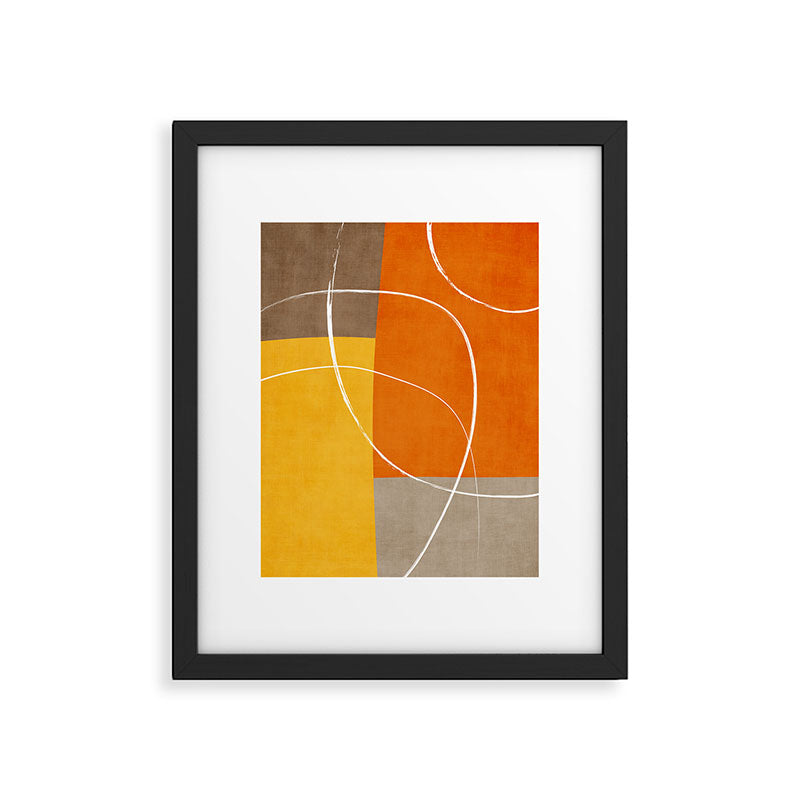 Orange Yellow Brown Artwork Framed Art Print Gallery Image 5