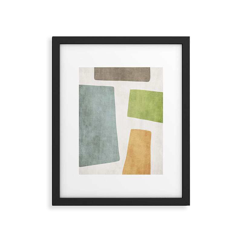 Organic Shapes Modern Colors Linen Artwork Framed Art Print Gallery Image 5