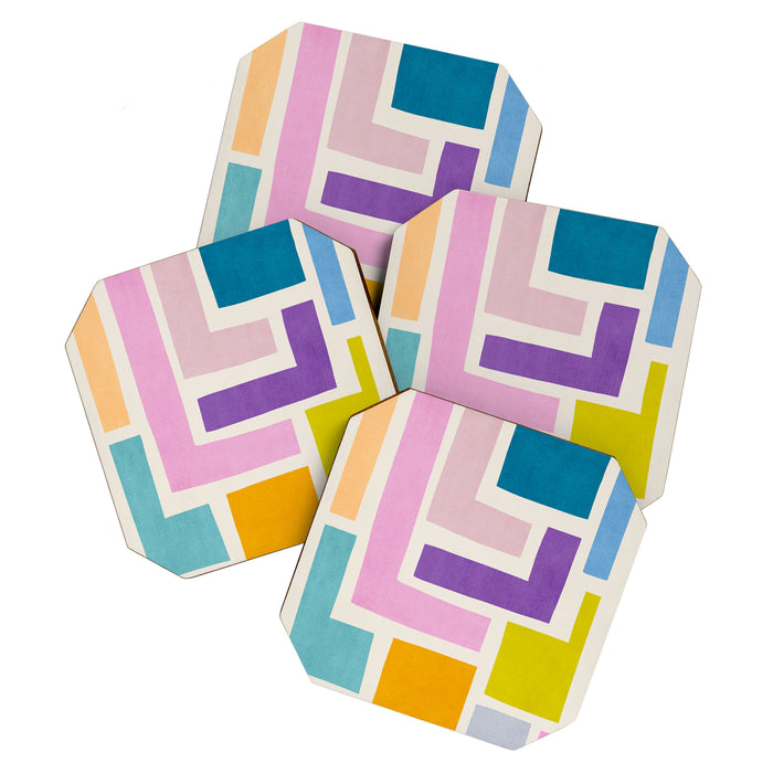 Pastel Colorful Modern Artwork Coaster Gallery Image 1