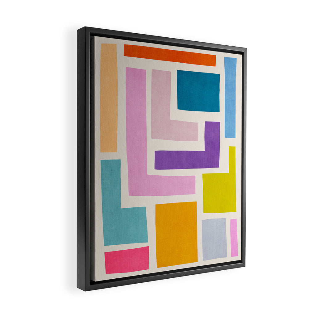 Pastel Colorful Modern Artwork Framed Canvas Print Gallery Image 2