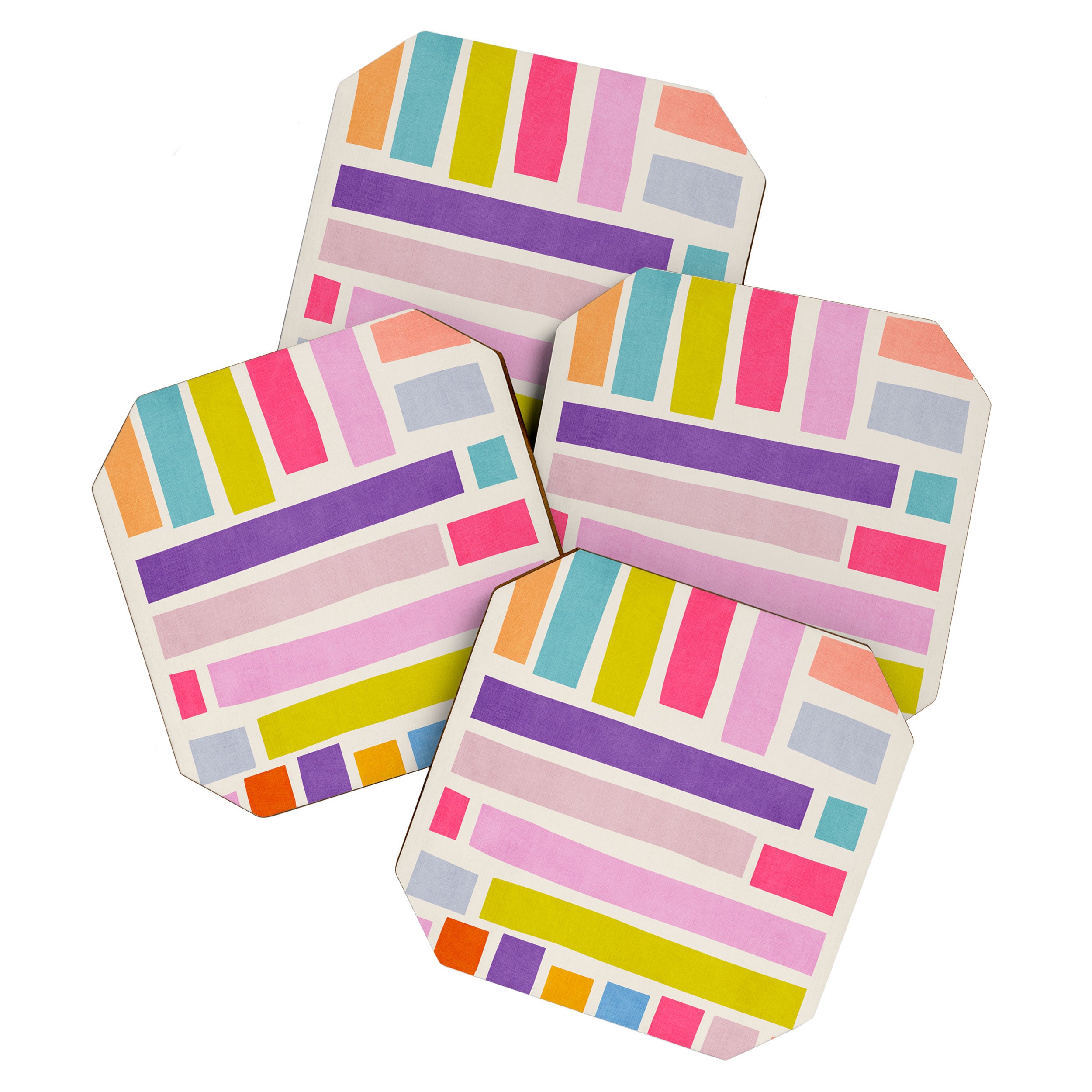Pastel Tones Colorful Artwork Coaster Gallery Image 1