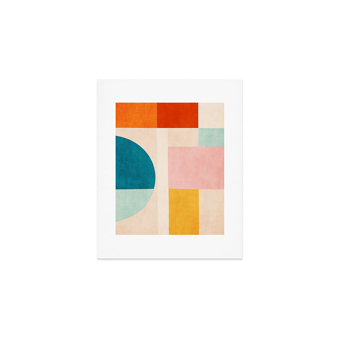 Pastel Tones Colorful Geometric Modern Artwork Art Print Gallery Image 1