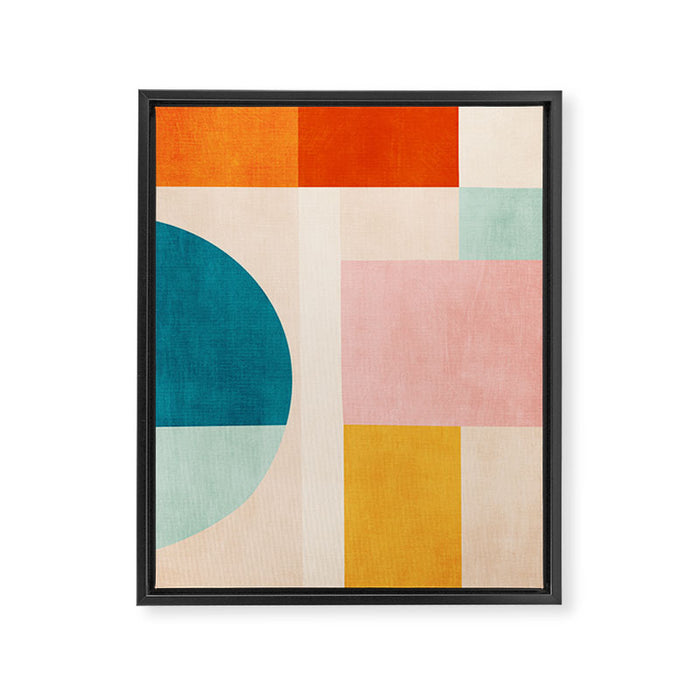 Pastel Tones Colorful Geometric Modern Artwork Framed Canvas Print Gallery Image 1