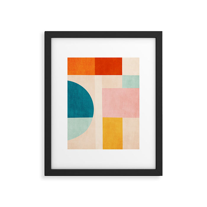Pastel Tones Colorful Geometric Modern Artwork Framed Art Print Gallery Image 1