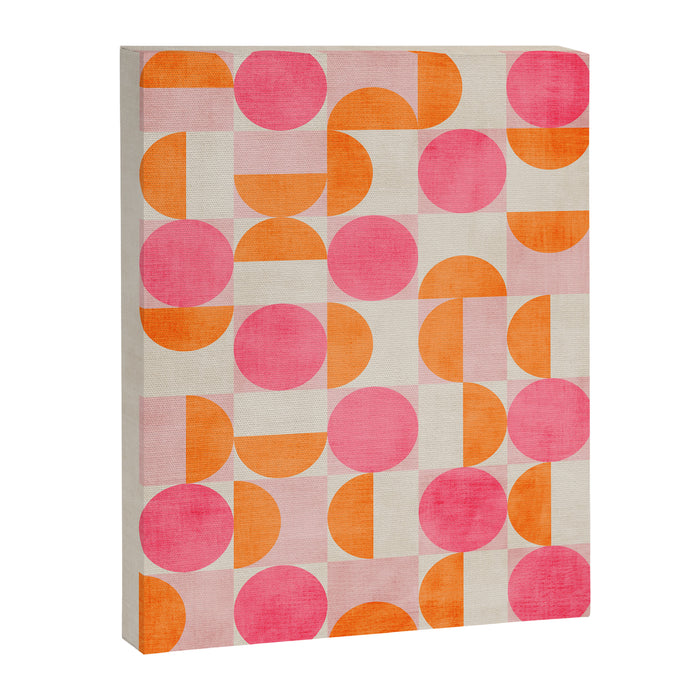 Pink Orange Modern Geometric Artwork Canvas Print Gallery Image 1
