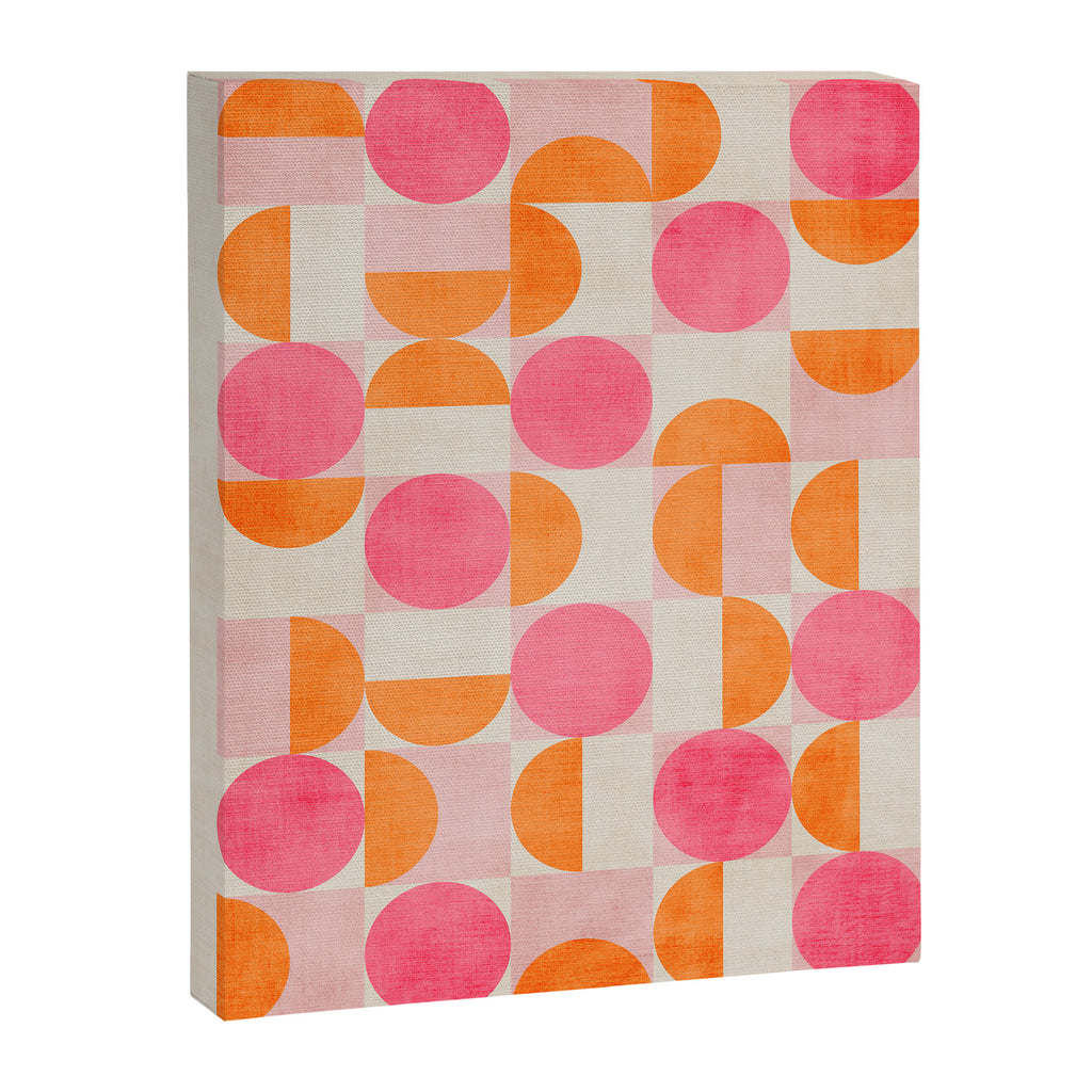 Pink Orange Modern Geometric Artwork Canvas Print Gallery Image 6