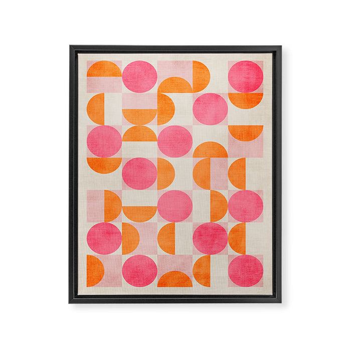 Pink Orange Modern Geometric Artwork Framed Canvas Print Gallery Image 1