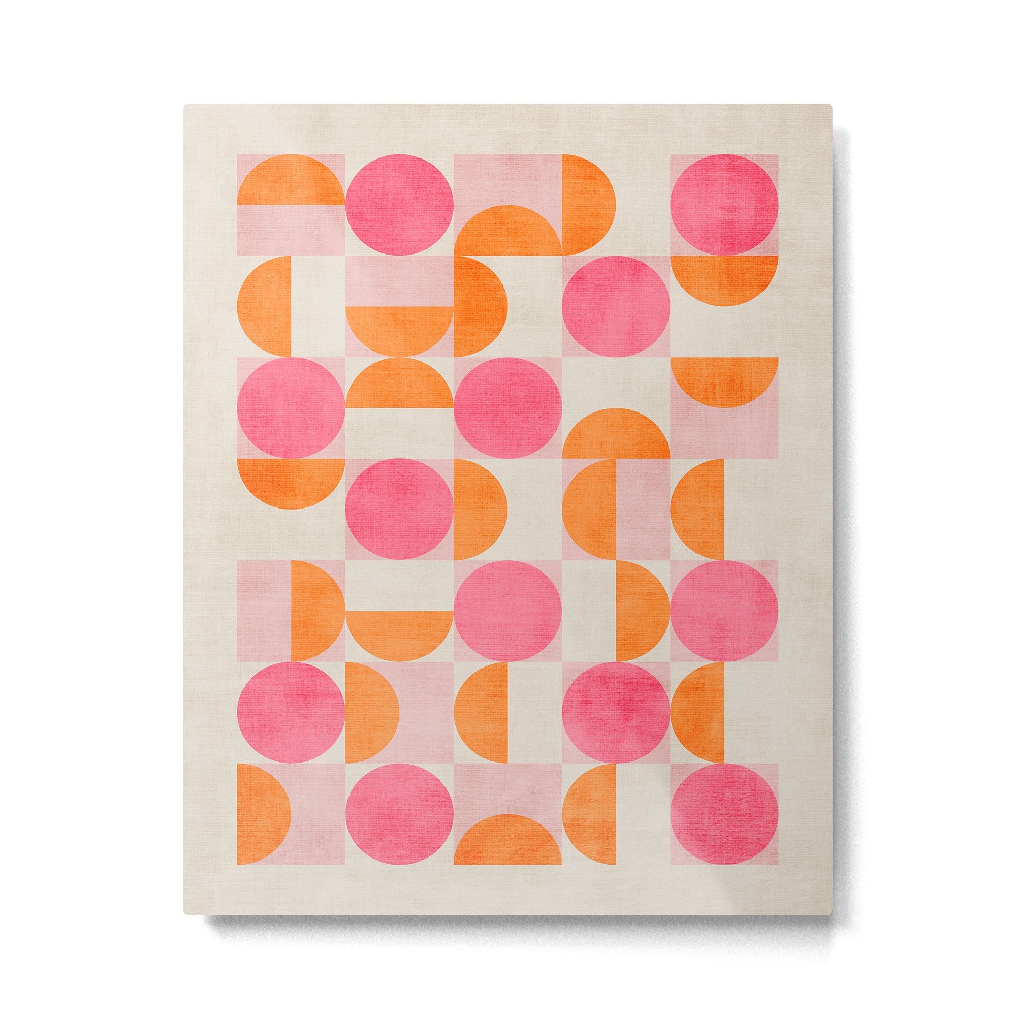 Pink Orange Modern Geometric Artwork Metal Print Gallery Image 4