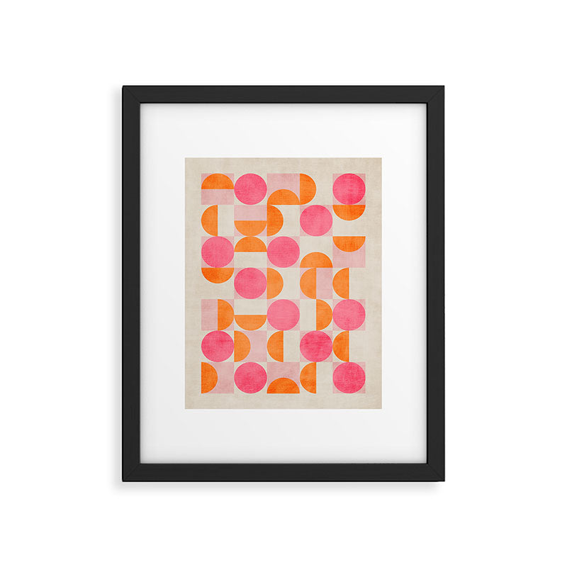 Pink Orange Modern Geometric Artwork Framed Art Print Gallery Image 5