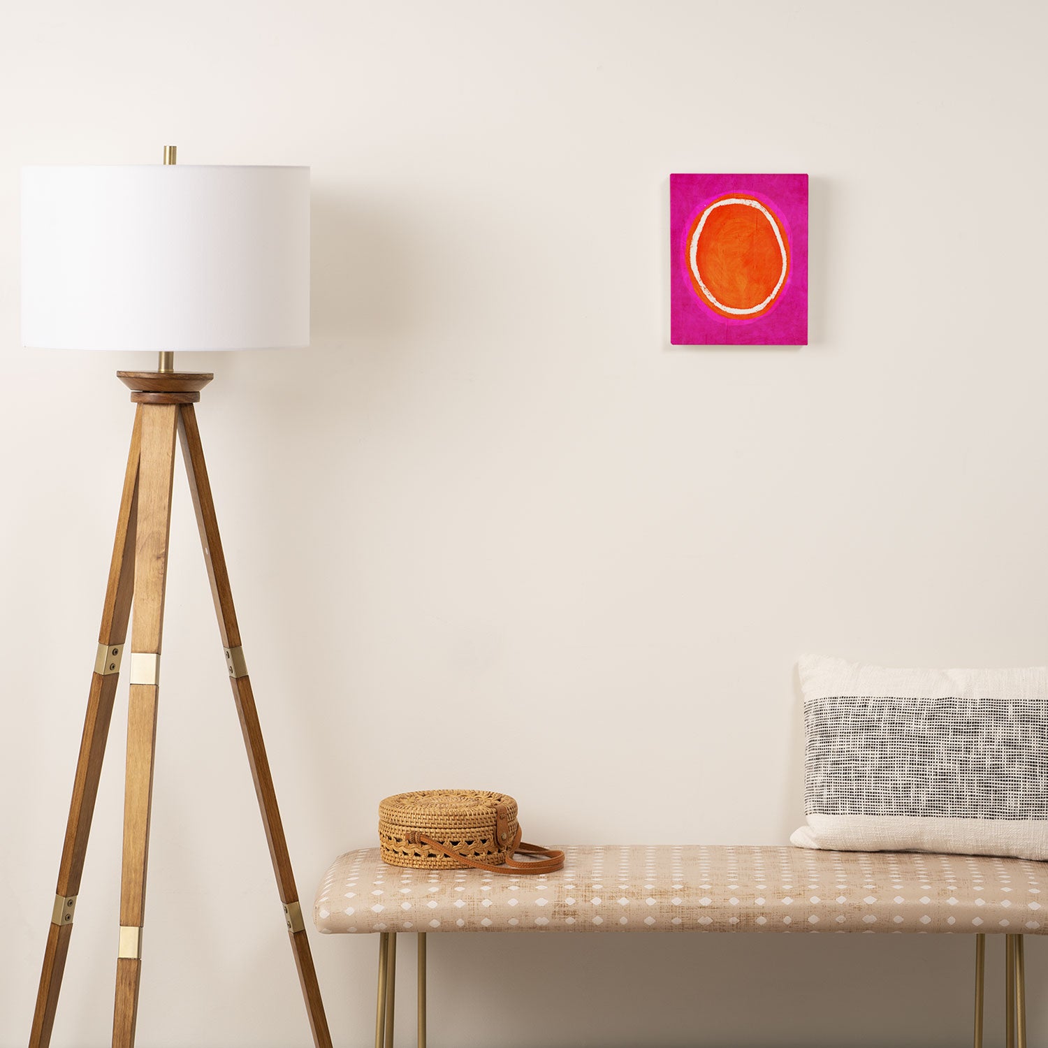 Pink Orange White Eye Catching Bright Colors Canvas Print Gallery Image 2