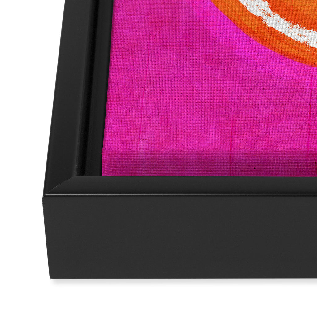 Pink Orange White Eye Catching Bright Colors Framed Canvas Print Gallery Image 3